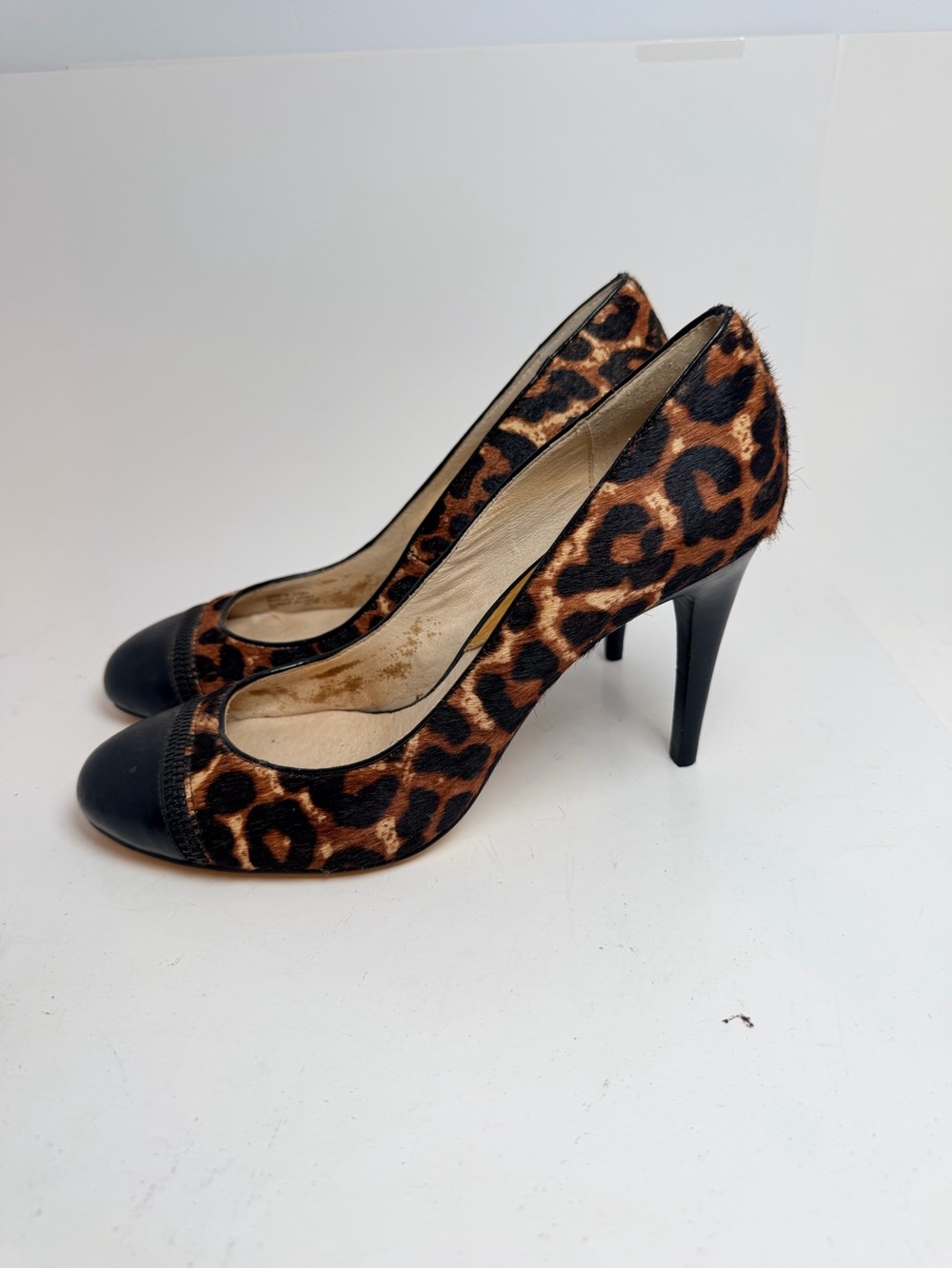 Michael Kors Leopard-Print Pumps with Black Cap Toe